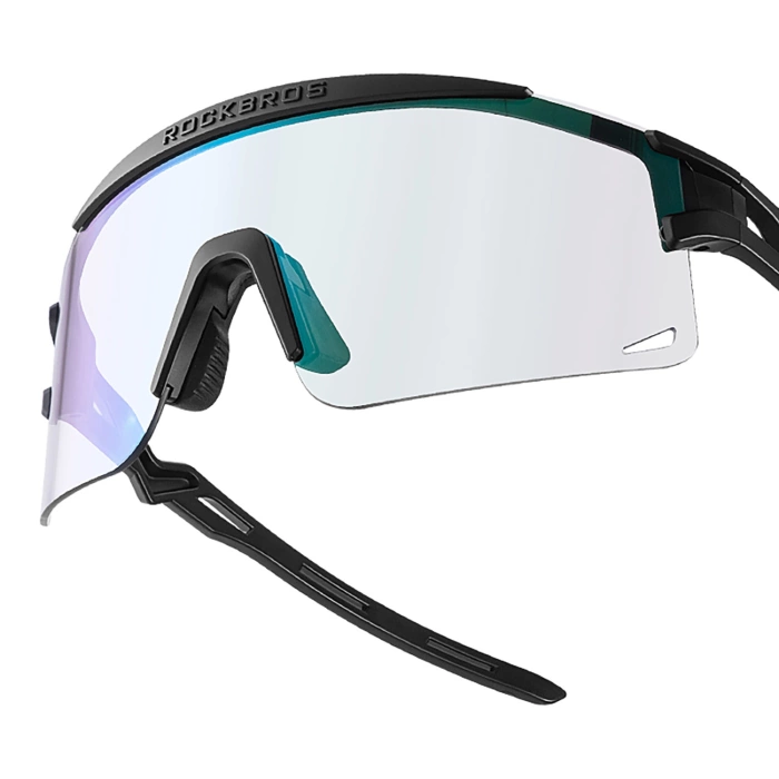 Rockbros Photochrome Fahrradbrille mit UV-Schutz und Korrektureinsatz - Schwarz