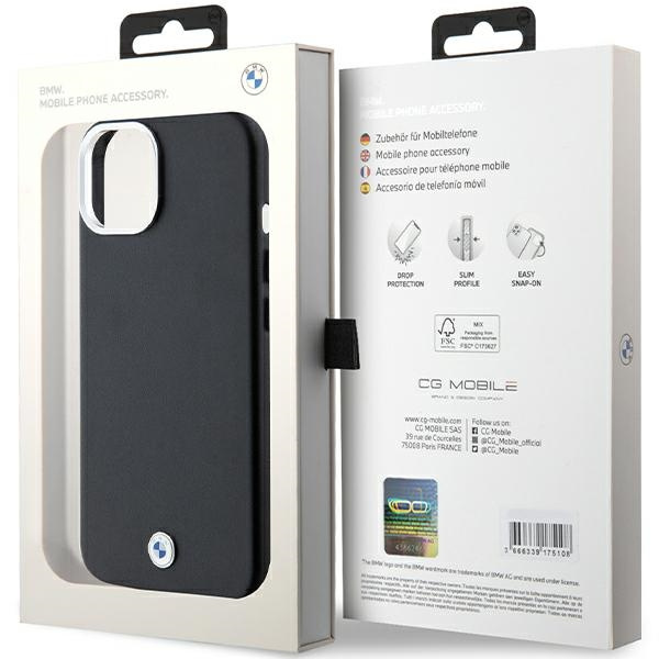 Case Bmw Bmhmp15s23pufwk IPhone 15 / 14 / 13 6.1 "black/black Signature Wrapped Metal MagSafe Case