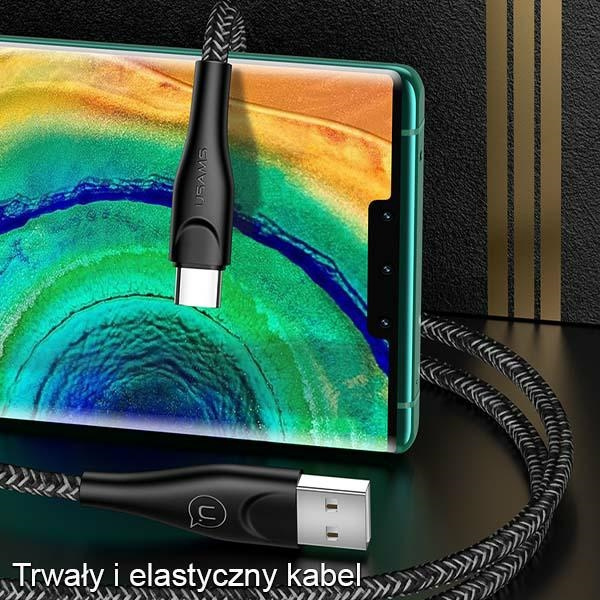 USAMS Kabel opletení U41 USB-C Fast Charge 3m červená/červená SJ398USB02 (US-SJ398)