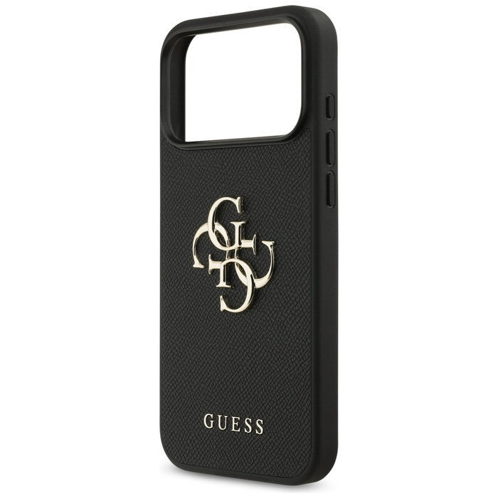 Etui Guess Grained Big 4G & Classic Logo do iPhone 17 Pro Max czarny