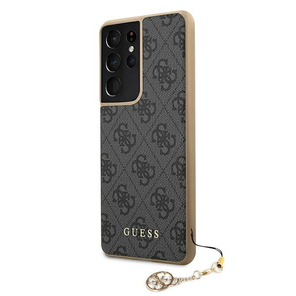 Guess GUHCS21LGF4GGR S21 Ultra G998szary/grey hardcase 4G Charms Collection