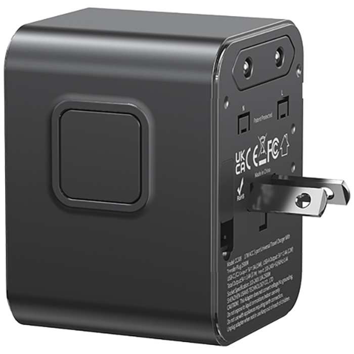 Ładowarka sieciowa USAMS Travel Adapter  CC308 USB-C + USB-A 17W 4w1 US/AU/EU/UK czarny