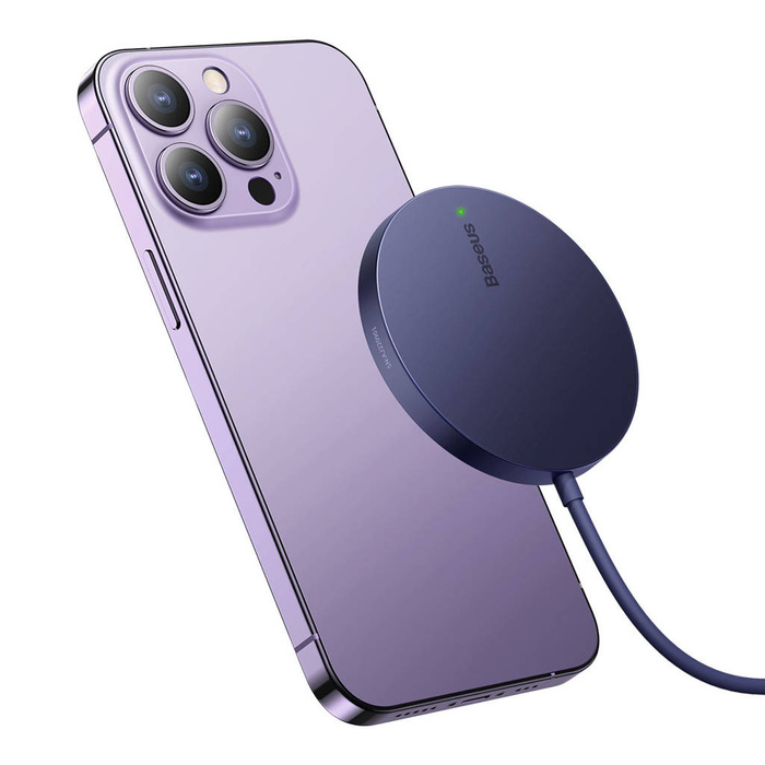 Caricabatterie magnetico Baseus Simple Mini3 MagSafe Qi 15W viola
