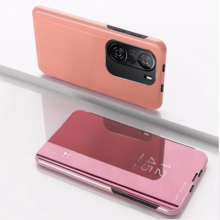 Clear View Case étui coque avec flip cover Xiaomi Redmi K40 Pro+ / K40 Pro / K40 / Poco F3 rose