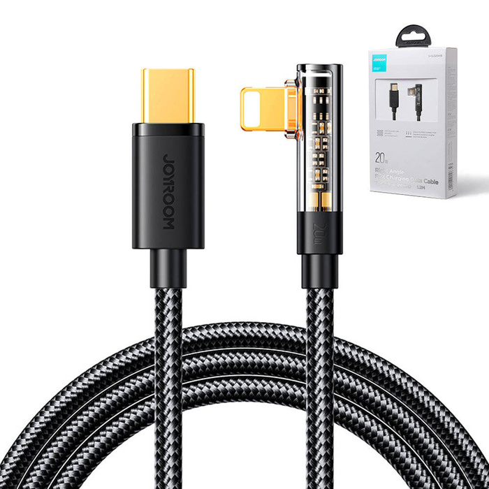 Câble Joyroom Angled Lightning - USB C pour charge rapide et transfert de données 20W 1,2 m noir (S-CL020A6)