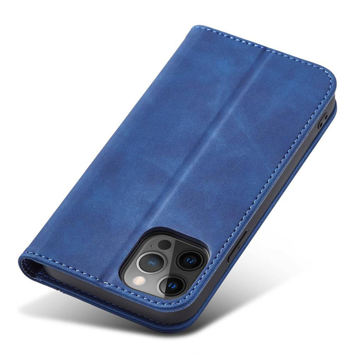 Magnete Fancy Case Custodia per iPhone 12 Pro Max Custodia porta carte Portafoglio blu