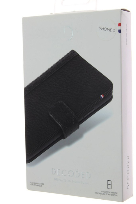 Hülle Decoded iPhone X XS mit Flip Wallet Case Schwarz