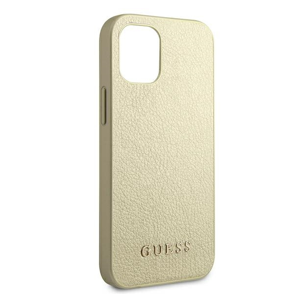 Pouzdro gUESS Apple iPhone 12 Mini Iridescent GUHCP12SIGLGO Zlaté pevné pouzdro