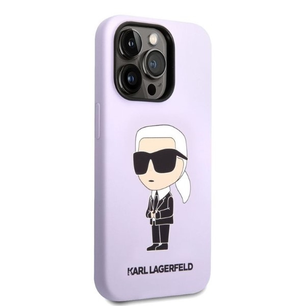 Puzdro Karl Lagerfeld iPhone 14 Pro Max 6,7" hardcase purple/purple Silicone Ikonik