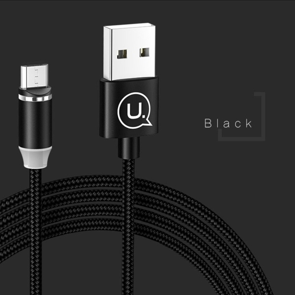 Câble Tresse Magfilet USAMS MicroUSB U-Sure 2.1A 1m Noir
