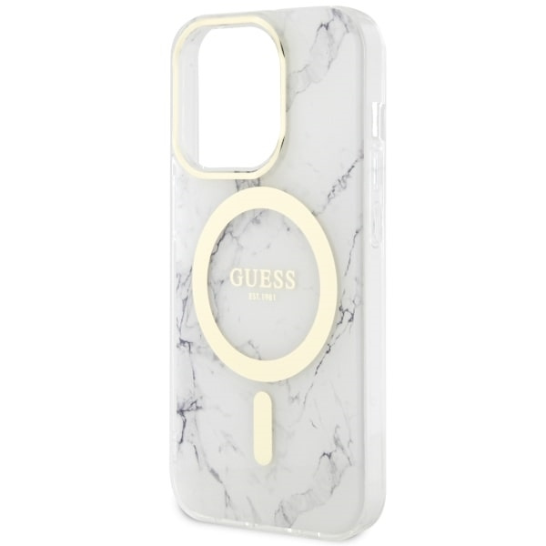 Funda Guess GUHMP14XPCUMAH iPhone 14 Pro Max 6.7" blanco/blanco durocase Mármol MagSafe Case