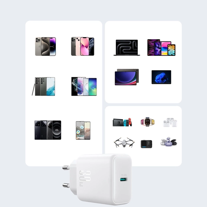 Joyroom JR-TCF24 USB-C PD 30W QC SFC Netzwerkladegerät – Weiß