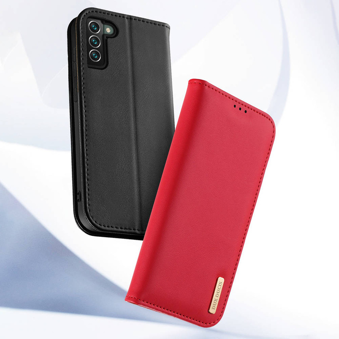 Dux Ducis Hivo Leather Flip Cover Originální kožená peněženka na karty a dokumenty Samsung Galaxy S22 + (S22 Plus) modrá