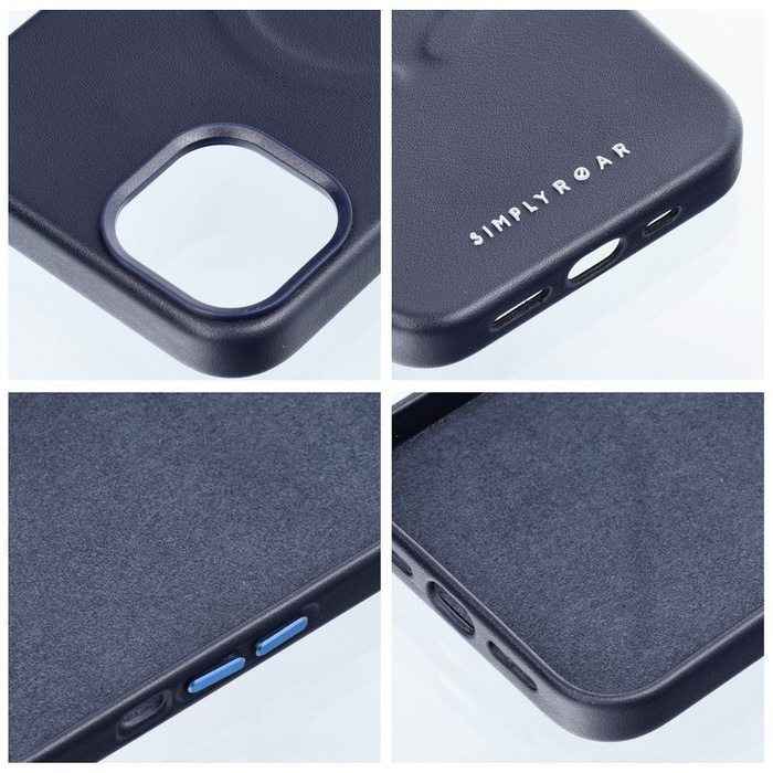 ROAR futerał LEATHER MAG kompatybilny z MagSafe do IPHONE 14 Plus Granatowy
