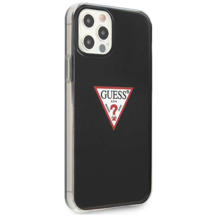 Hülle GUESS Apple iPhone 12 12 Pro Triangle Kollektion GUHCP12MPCUCTLBK Schwarz Hardcase