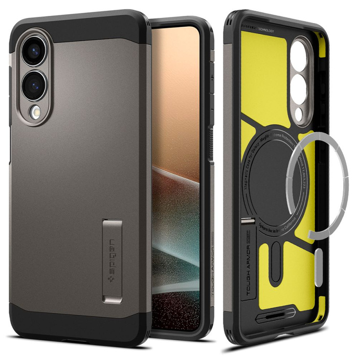 Coque Spigen Tough Armor MagSafe Galaxy S25 Edge Gunmetal