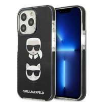 Hülle KARL LAGERFELD Apple iPhone 13 13 Pro Karl&Choupette Kopf Schwarz Hartcase