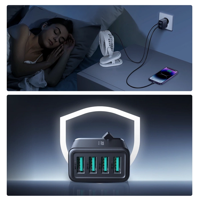 Joyroom JR-TCN03 4xUSB-A 24W 4.8A mains charger - black