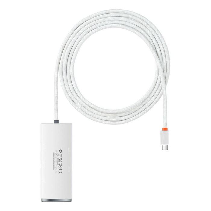Baseus 4portový adaptér HUB řady Lite (Type-C na USB 3.0*4 ) 2m bílý