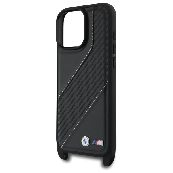 Funda BMW iPhone 16 Pro Max negro/negro durocase M Edition Carbon Stripe &amp; Strap