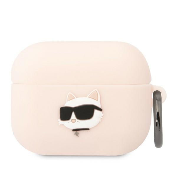 Karl Lagerfeld KLAPRUNCHP AirPods Pro Abdeckung rosa/rosa Silikon Choupette Kopf 3D