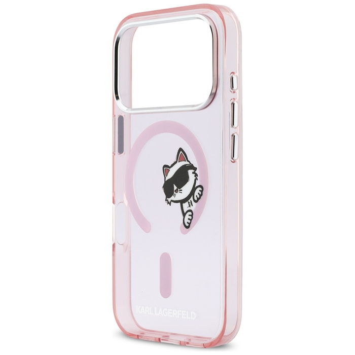 Etui Karl Lagerfeld IML Peekaboo MagSafe do iPhone 17 Pro różowy
