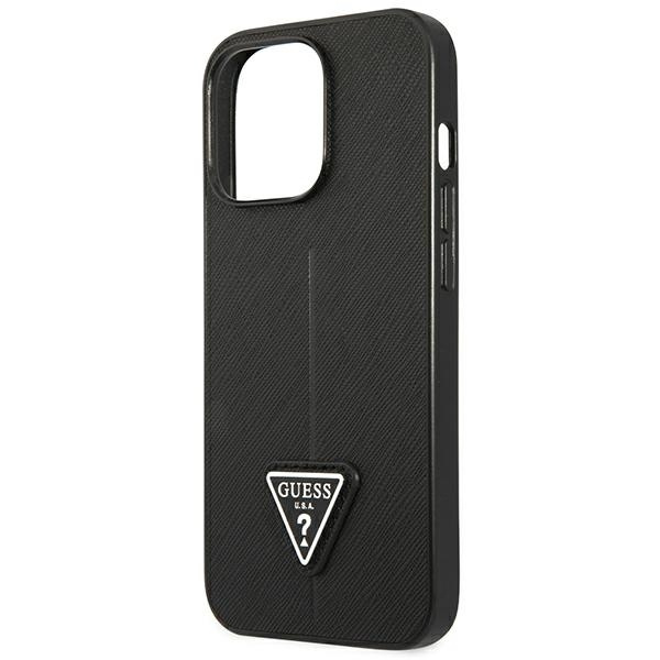 Hülle Guess GUHCP14XPSATLK iPhone 14 Pro Max 6,7" schwarz/schwarz hartcase SaffianoTriangle Logo