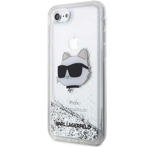Hülle Karl Lagerfeld KLHCI8LNCHCS iPhone 7/8/ SE 2020/2022 silber/silber hartcase Glitter Choupette Head Case