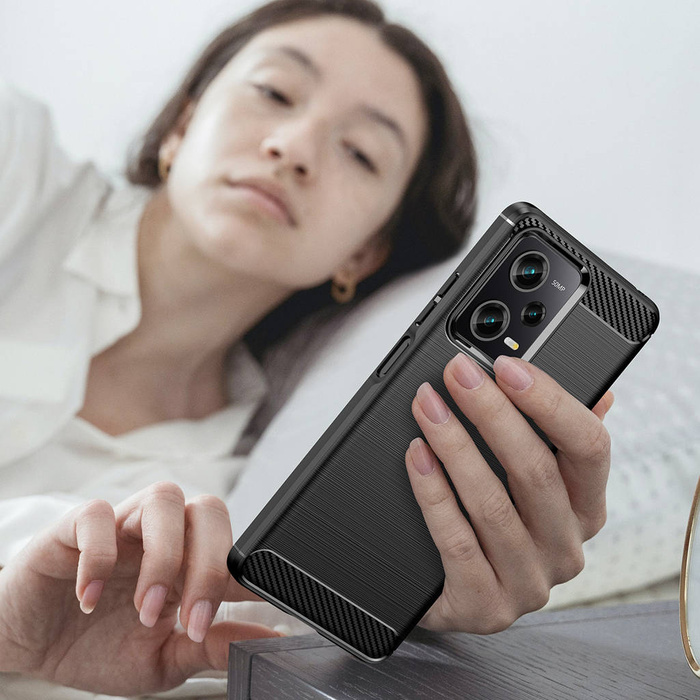 Carbon Case Cover Xiaomi Poco X5 Pro 5G / Redmi Note 12 Pro Flexible Silicone Carbon Cover Negro