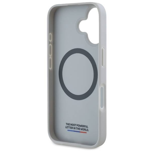 Hülle BMW iPhone 16 6.1" grau/grau hartcase M Carbon Tricolor Line MagSafe