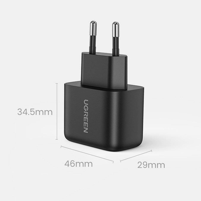Ugreen USB Type C Ladegerät 25W Power Delivery + USB Type C Kabel 2m schwarz (50581)