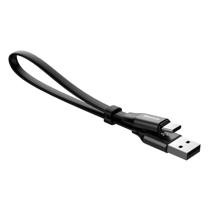 Câble plat Baseus Nimble Câble USB / USB-C avec support 2A 0.23M noir (CATMBJ-01)