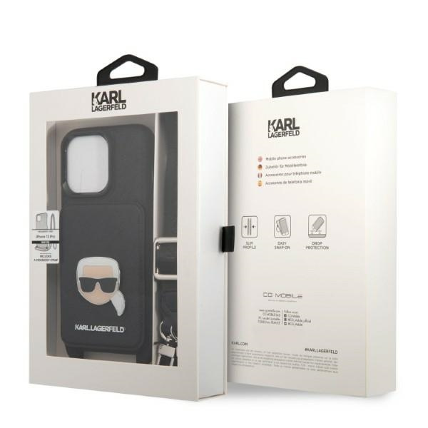 Funda Karl Lagerfeld Klhcp13lsakhpk iPhone 13 Pro / 13 6.1" Hardcase Saffiano Metal Karl Head Case