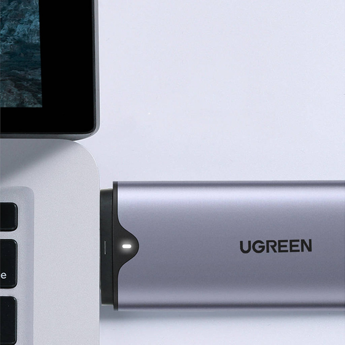 Ugreen Pocket Drive Enclosure M.2 M-Key (USB-C / USB-A 10Gb/s) grau (CM353)