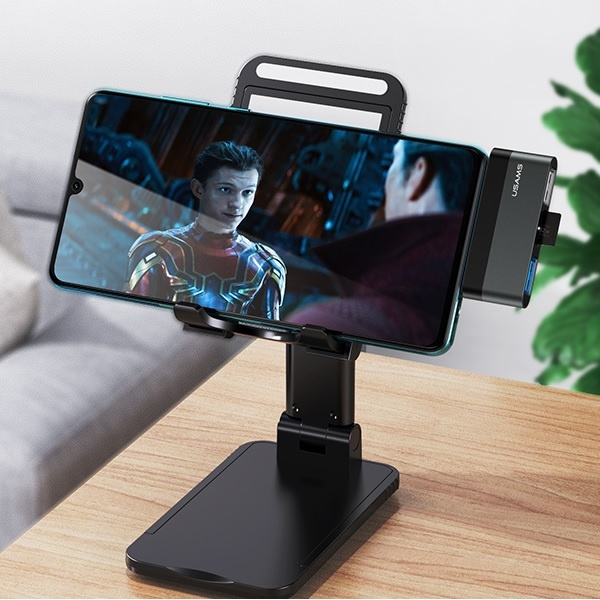 Adattatore USAMS USB-C Mini HUB 2xUSB Micro SD SJ463HUB01 US-SJ463 Grigio