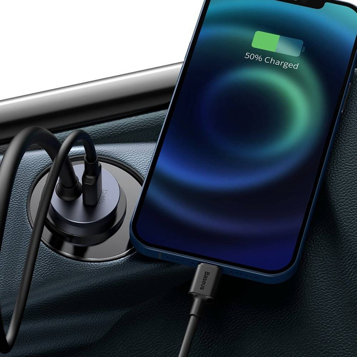 Baseus Share Together car charger 2x USB / 2x USB Type C 120W PPS Quick Charge Power Delivery gray (CCBT-A0G)