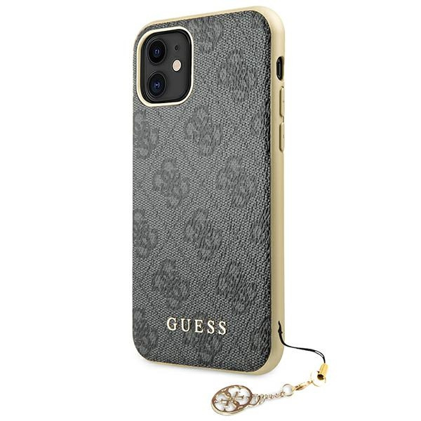 Hülle Guess GUHCN61GF4GGR iPhone 11 grau / grau Hartschalenkoffer 4G Charms Kollektion