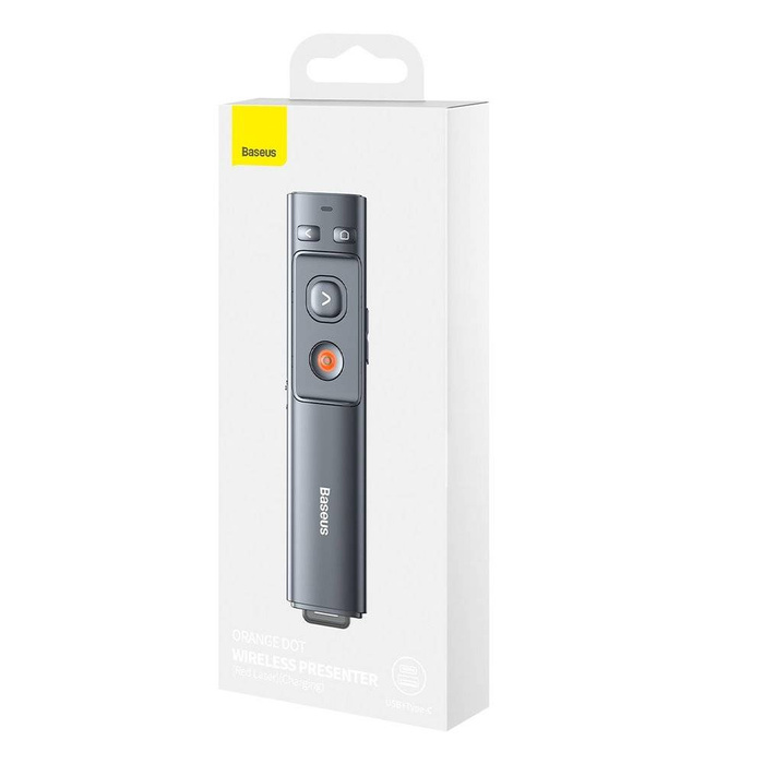 Présentateur sans fil Baseus Orange Dot (laser rouge) (version de charge) gris (WKCD000013)