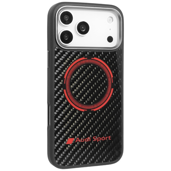 Etui Audi RSQ Carbon Fiber Sport Red     Circle MagSafe do iPhone 17 Pro Max czarny
