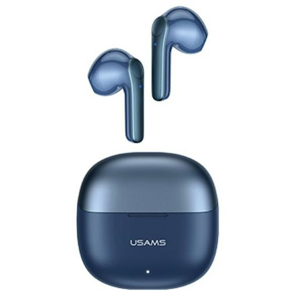USAMS Sluchátka Bluetooth 5.1 TWS XH Series Duální bezdrátový mikrofon modrý/modrý BHUXH03