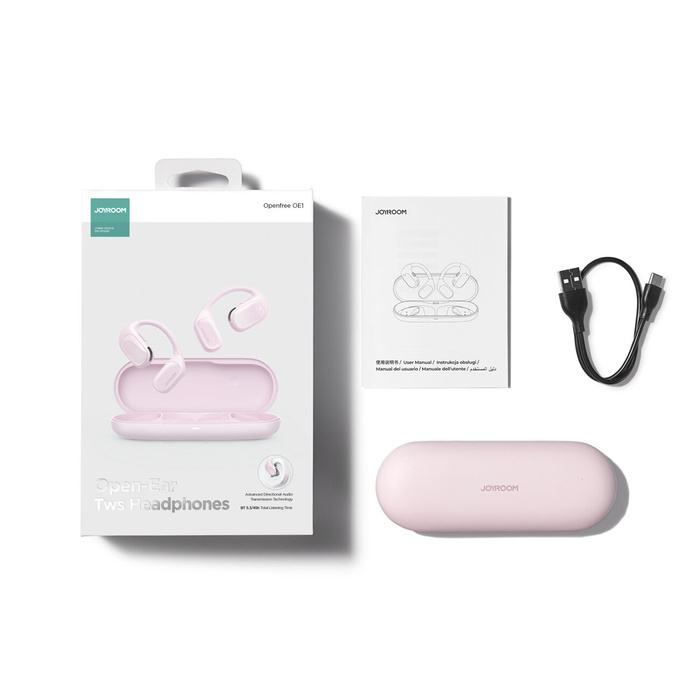 Joyroom Openfree JR-OE1 auriculares supraaurales inalámbricos - rosa