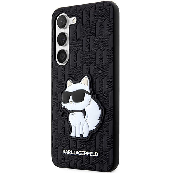 Funda Karl Lagerfeld KLHCS23MSAKLHCPK S23 Plus S916 durocase negro/negro Saffiano Monogram Choupette Case