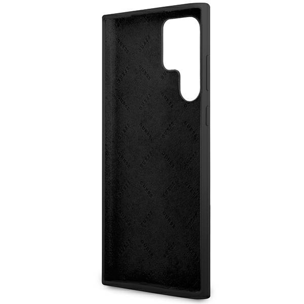 Hülle Guess GUHCS23LSLSMK S23 Ultra S918 schwarz/schwarz hartcase Silikon Vintage Gold Logo Case