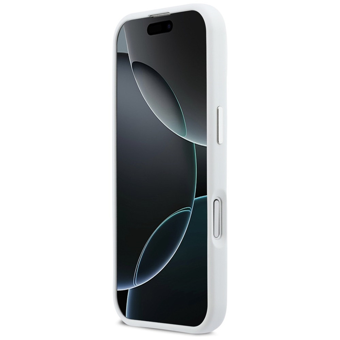 Etui BMW M Silicon Horizontal Line       MagSafe do iPhone 17 biały