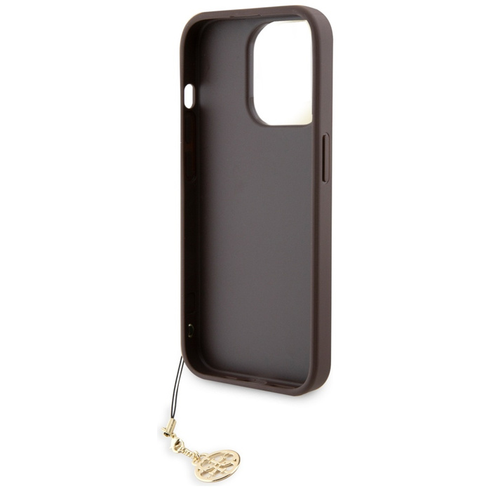 Guess GUHCP15LGF4GBR iPhone 15 Pro 6.1" marrone/marrone rigidocase 4G Charms Collection