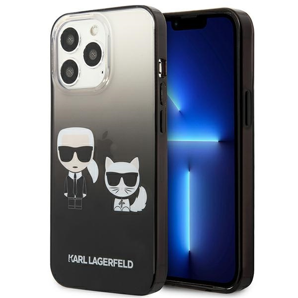 Case KARL LAGERFELD Apple iPhone 13 13 Pro Gradient Iconic Karl & Choupette Black Hardcase