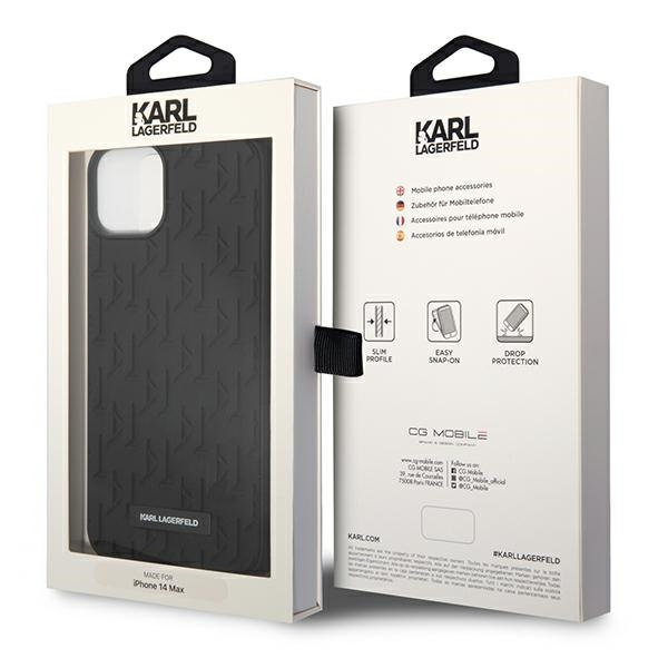 Hülle Karl Lagerfeld iPhone 14 Plus 6.7" hartcase schwarz/schwarz 3D Monogram