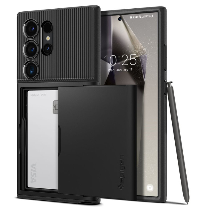 Coque Spigen Slim Armor Cs Samsung Galaxy S24 Ultra Noir Case