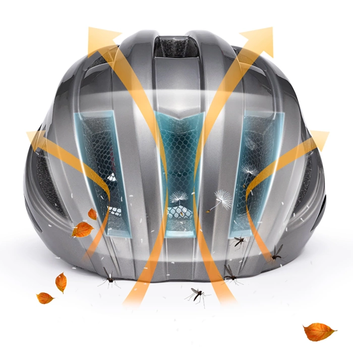 Rockbros Bike Helmet with Built-in Light - Pink