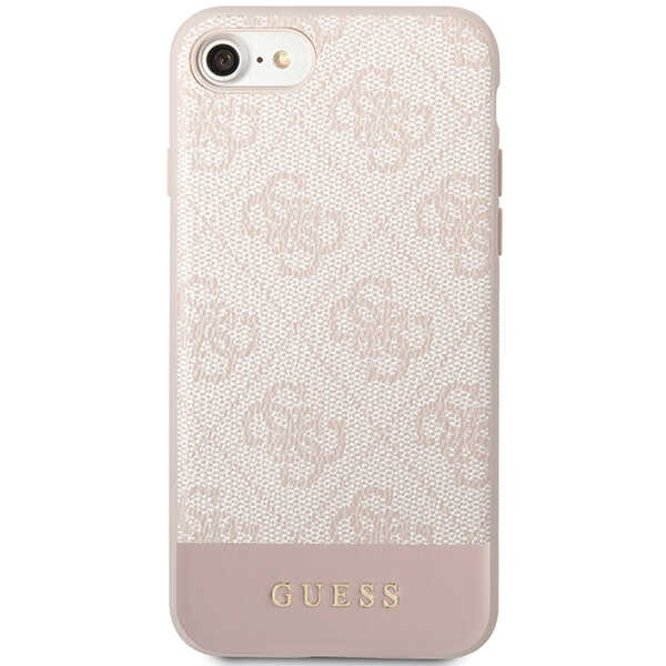 Case Guess GUHCI8G4GLPI iPhone 7/8/SE 2020/ 2022 pink/pink hard case 4G Stripe Collection Case